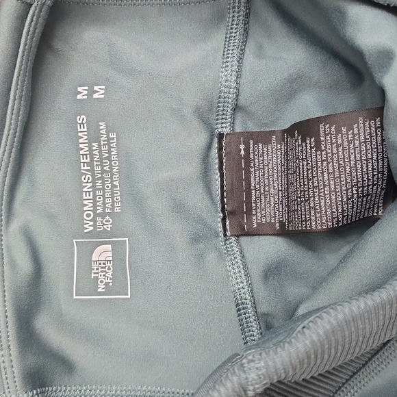 THE NORTH FACE Women's M Sage Green Leggings Tights Ribbed 3 Pockets Full 7/8 - Picture 2 of 5